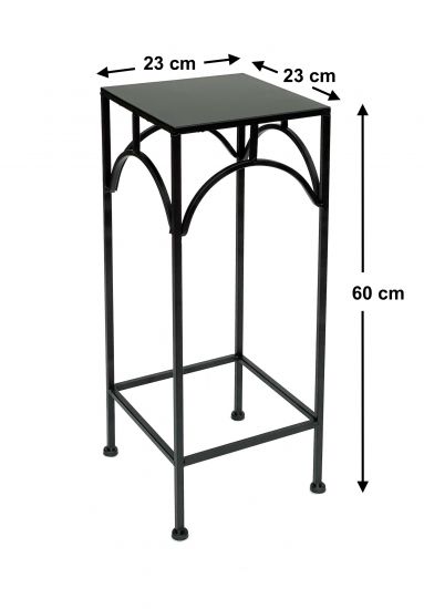 DanDiBo Flower Stool Metal Black Angular 60 cm Flower Stand 96132 M Side Table Flower Column Modern Plant Stand Plant Stool