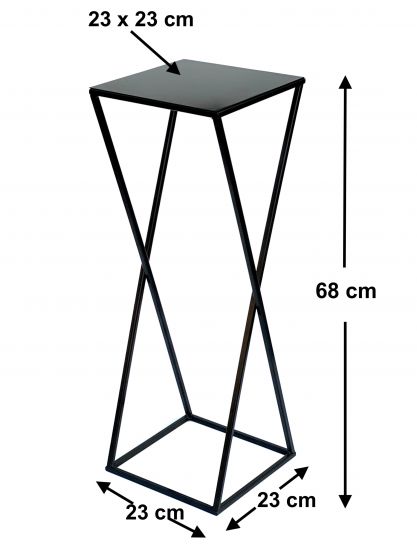 DanDiBo Flower Stool Metal Black Angular 68 cm Flower Stand Side Table 437 Flower Column Modern Plant Stand Plant Stool