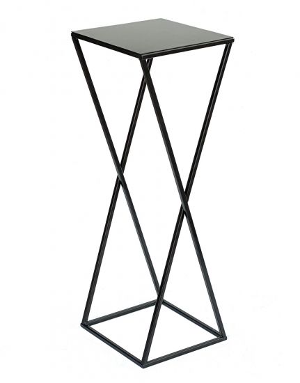 DanDiBo Flower Stool Metal Black Angular 68 cm Flower Stand Side Table 437 Flower Column Modern Plant Stand Plant Stool