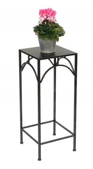 DanDiBo Blumenhocker Metall Schwarz Eckig 70 cm Blumenständer 96132 L Beistelltisch Blumensäule Modern Pflanzenständer Pflanzenhocker