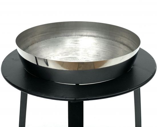 DanDiBo Flower Stool Metal with Pot Black Silver Flower Stand 96091 Set of 3 Flower Column Modern Plant Stand Plant Stool