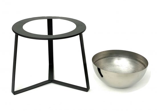 DanDiBo Flower Stool Metal with Pot Black Silver Flower Stand 96091 Set of 3 Flower Column Modern Plant Stand Plant Stool