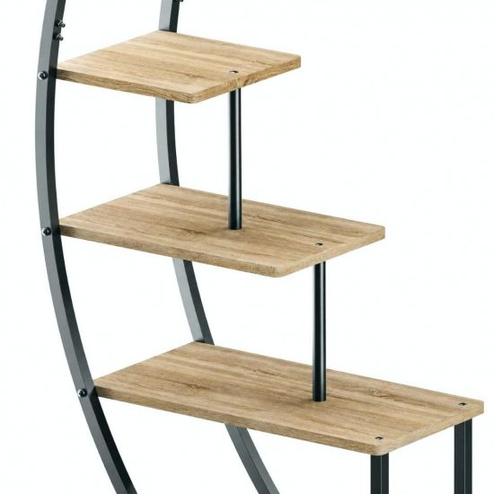 DanDiBo Pflanzenregal Indoor Blumenregal 170 cm Hoch Metall Schwarz Halbrund 96699 Blumentreppe Groß Rund Pflanzenständer plant stand