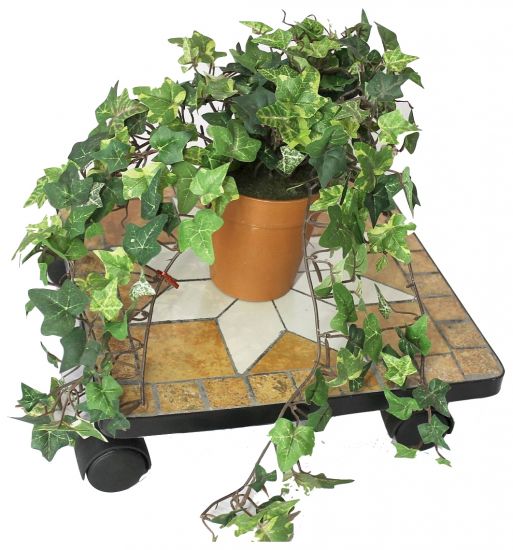 Preview: DanDiBo Blumenroller Mosaik 30 cm eckig 12026 Pflanzenroller Pflanzroller Viereckig Rollenuntersetzer