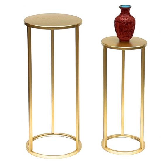 DanDiBo Metal Plant Stand Gold Round 96510 Set of 3 Plant Stands Flower Stools Side Tables Flower Columns Modern Plant Holders