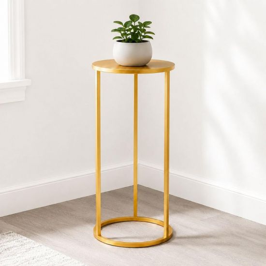 DanDiBo Metal Plant Stand Gold Round 96510L 70 cm Plant Holder Flower Stool Side Table Flower Pedestal Modern Plant Stool