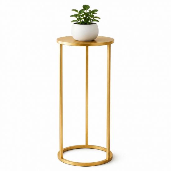 DanDiBo Blumenständer Metall Gold Rund 96510L 70 cm Set Pflanzenständer Blumenhocker Beistelltisch Blumensäule Modern Pflanzenhocker