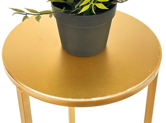 Preview: DanDiBo Metal Plant Stand Gold Round 96510M 60 cm Set Plant Holder Flower Stool Side Table Flower Pedestal Modern Plant Stool