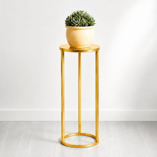 DanDiBo Metal Plant Stand Gold Round 96510 S 50 cm Set Plant Holder Flower Stool Side Table Flower Column Modern Plant Stand