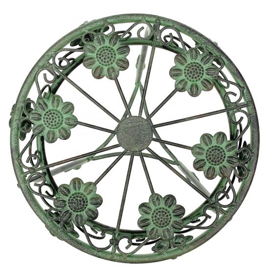 DanDiBo Flower Stand Metal Green Patina Round 96008 M Plant Stand 60 cm Flower Stool Side Table Flower Pedestal Plant Stool