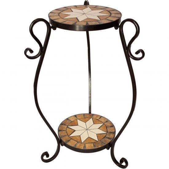 DanDiBo Metal Mosaic Plant Stand Merano Round 12019 60 cm Flower Stand Plant Holder Side Table Flower Pedestal Modern Plant Stool Mosaic Table