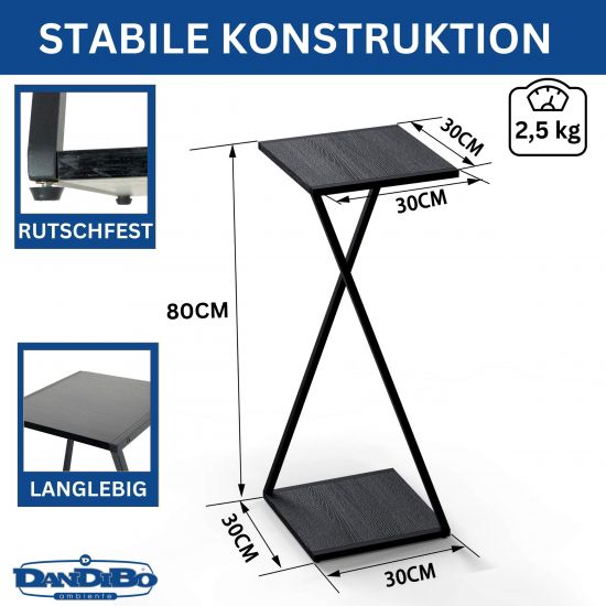 DanDiBo plant stand metal black square 80 cm 96641 side table high flower stool plant stand modern design