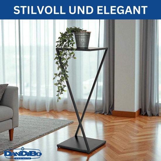 DanDiBo plant stand metal black square 80 cm 96641 side table high flower stool plant stand modern design