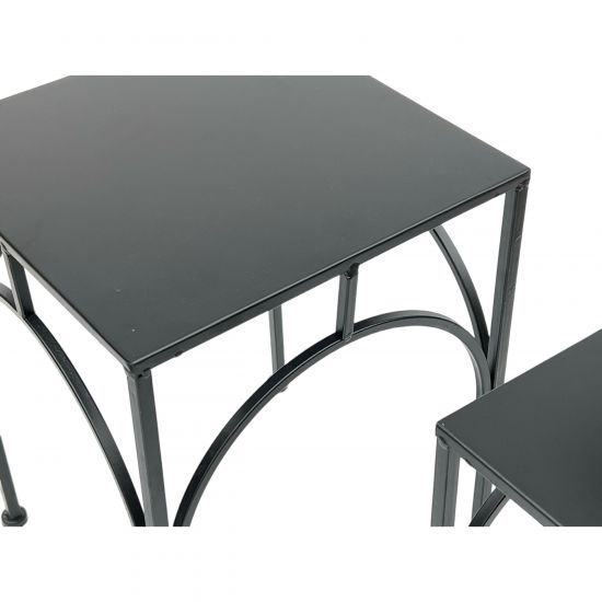 Preview: DanDiBo Metal Plant Stand Black Square 96449 Set of 3 Flower Pot Stands Plant Stools Side Tables Flower Columns Modern Plant Pedestals