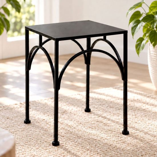 DanDiBo Blumenständer Metall Schwarz Eckig 96449 L 38 cm Pflanzenständer Blumenhocker Beistelltisch Blumensäule Modern Pflanzenhocker