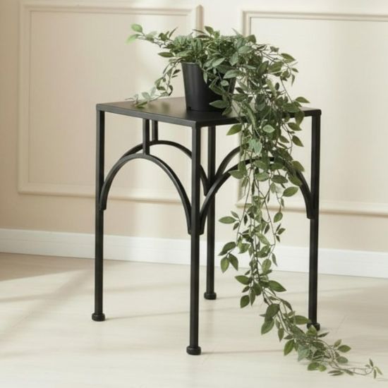 DanDiBo Blumenständer Metall Schwarz Eckig 96449 L 38 cm Pflanzenständer Blumenhocker Beistelltisch Blumensäule Modern Pflanzenhocker