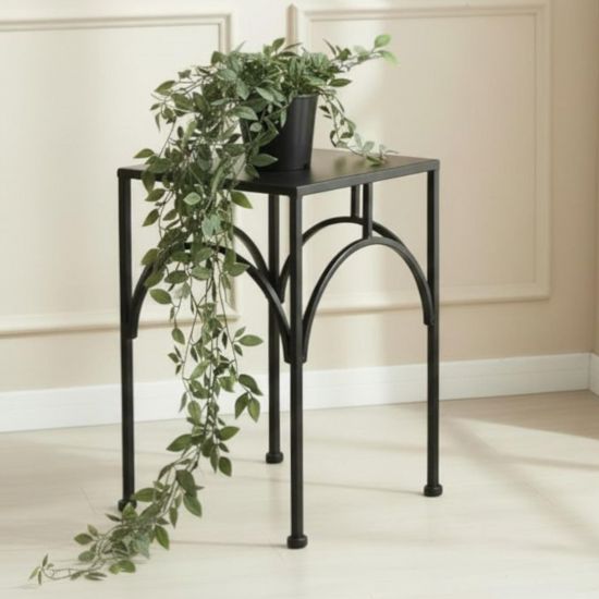 DanDiBo Blumenständer Metall Schwarz Eckig 96449 M 33 cm Pflanzenständer Blumenhocker Beistelltisch Blumensäule Modern Pflanzenhocker