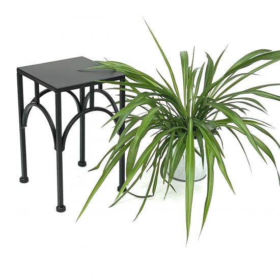 DanDiBo Blumenständer Metall Schwarz Eckig 96449 S 28 cm Pflanzenständer Blumenhocker Beistelltisch Blumensäule Modern Pflanzenhocker