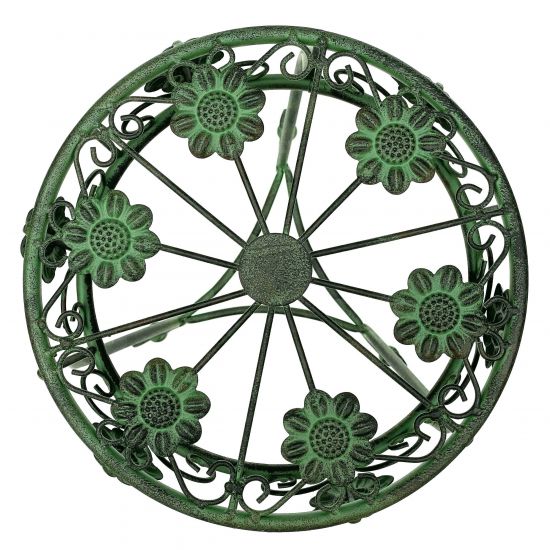 DanDiBo Blumenständer Metall Schwarz / Grün Rund 96008 3er Set 50 cm / 60 cm / 75 cm Pflanzenständer Blumenhocker Beistelltisch Blumensäule Pflanzenhocker