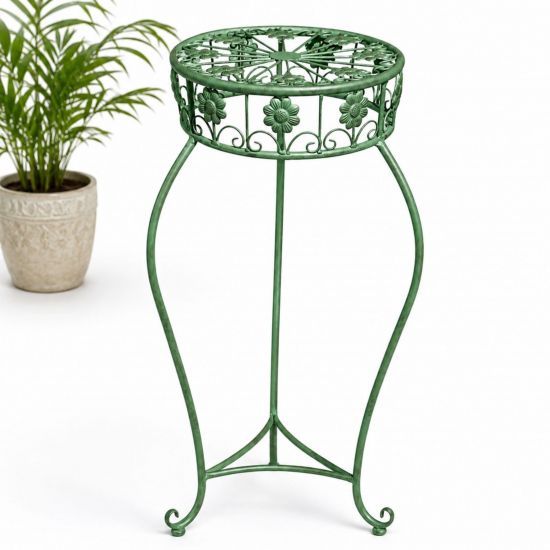 DanDiBo Metal Flower Stand Black / Green Round 96008 Plant Stand 75 cm Flower Stool Side Table Plant Pedestal Plant Stool