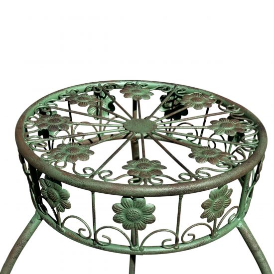 DanDiBo Metal Flower Stand Black / Green Round 96008 Plant Stand 75 cm Flower Stool Side Table Plant Pedestal Plant Stool