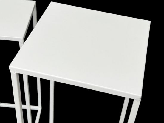 Preview: DanDiBo Blumenständer Metall Weiss Eckig 96482 3 er Set Pflanzenständer Blumenhocker Beistelltisch Blumensäule Modern Pflanzenhocker