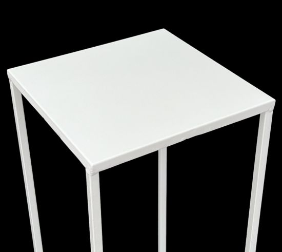 Preview: DanDiBo Square Metal Plant Stand White 96482 M 60 cm Plant Holder Plant Stool Side Table Flower Pedestal Modern Plant Stool