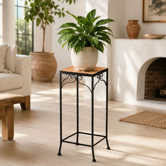 DanDiBo Mosaic Flower Stand Square 12012 L Plant Stand for Outdoor Use Flower Stool Outdoor Side Table Plant Stool