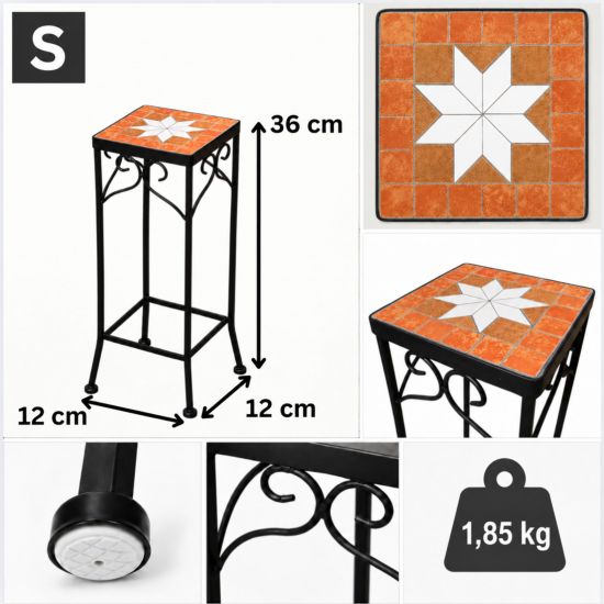 Preview: DanDiBo Mosaic Square Plant Stand 12012 S Outdoor Flower Stand Side Table Plant Stool