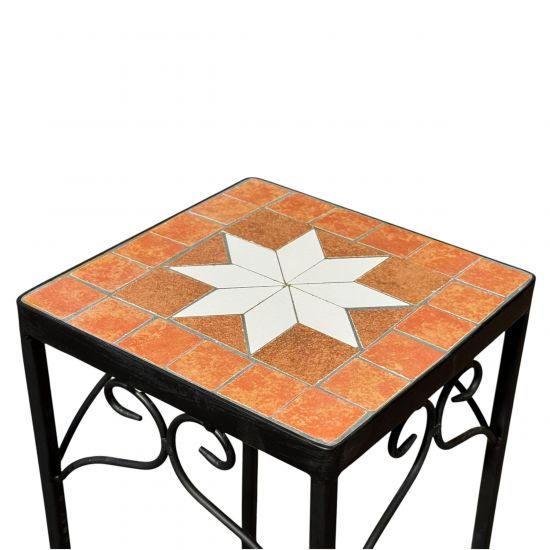 Preview: DanDiBo Mosaic Flower Stand Square 12012 M Plant Stand for Outdoor Use Flower Stool Outdoor Side Table Plant Stool