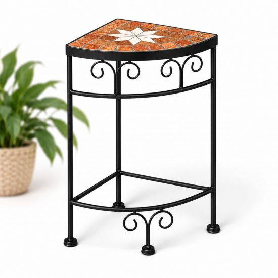 DanDiBo Mosaic Plant Stand Square 12013 S Outdoor Plant Stand 41 cm Flower Stool Outdoor Side Table Plant Stool