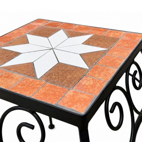 Preview: DanDiBo Mosaic Flower Stand Square 12015 L Plant Stand for Outdoor Use 38 cm Flower Stool Outdoor Side Table Plant Stool
