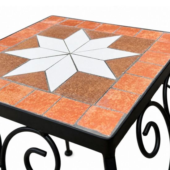 Preview: DanDiBo Mosaic Flower Stand Square 12015 M Plant Stand for Outdoor Use 28cm Flower Stool Outdoor Side Table Plant Stool