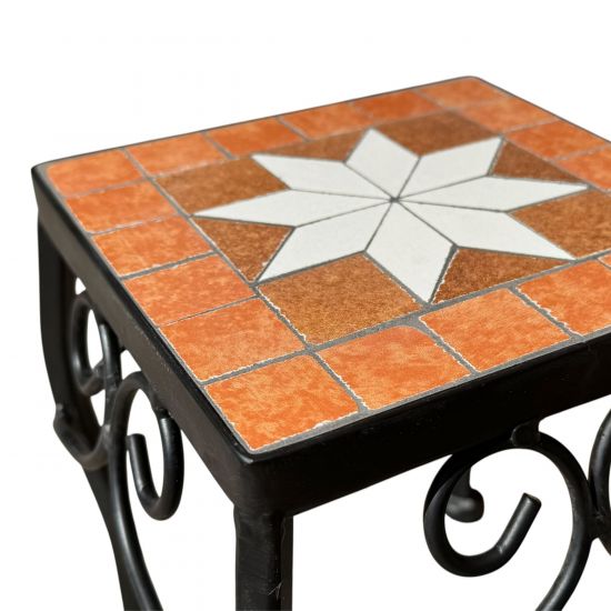 Preview: DanDiBo Mosaic Plant Stand Square 12015 S Outdoor Flower Stand 22 cm Plant Stool Side Table Metal Plant Holder