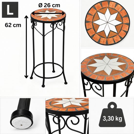 Preview: DanDiBo Round Mosaic Plant Stand 12011 L, Outdoor Flower Stand, Outdoor Side Table, Plant Stool