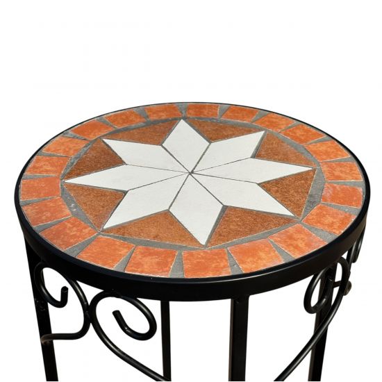 DanDiBo Round Mosaic Plant Stand 12011 L, Outdoor Flower Stand, Outdoor Side Table, Plant Stool