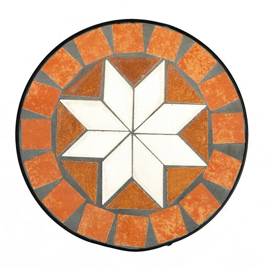 DanDiBo Round Mosaic Flower Stand 12011 M, Outdoor Plant Stand 54 cm, Plant Stool, Outdoor Side Table, Plant Display Stool