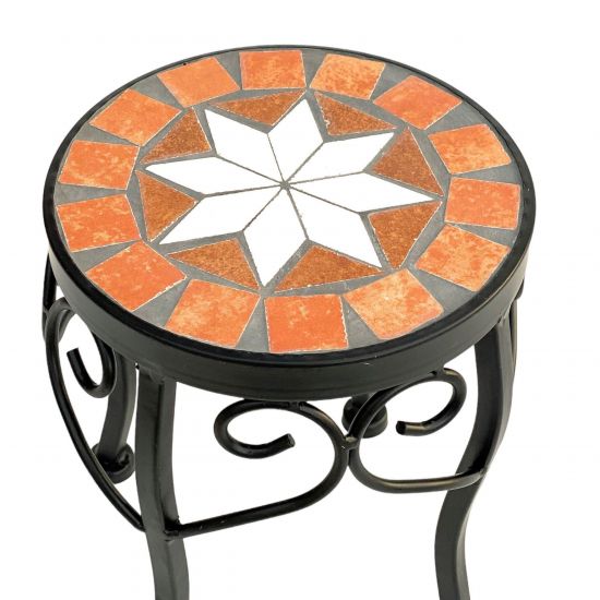 Preview: DanDiBo Round Mosaic Plant Stand 12014 S for Outdoor Use 21 cm Flower Stool Outdoor Side Table Plant Stool