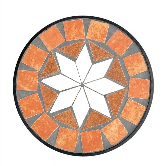 DanDiBo Round Mosaic Plant Stand 12014 S for Outdoor Use 21 cm Flower Stool Outdoor Side Table Plant Stool