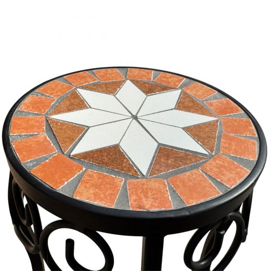 DanDiBo Mosaic Round Plant Stand Set of 2 12014 Plant Holder for Outdoor Use Flower Stool Outdoor Side Table Plant Stool