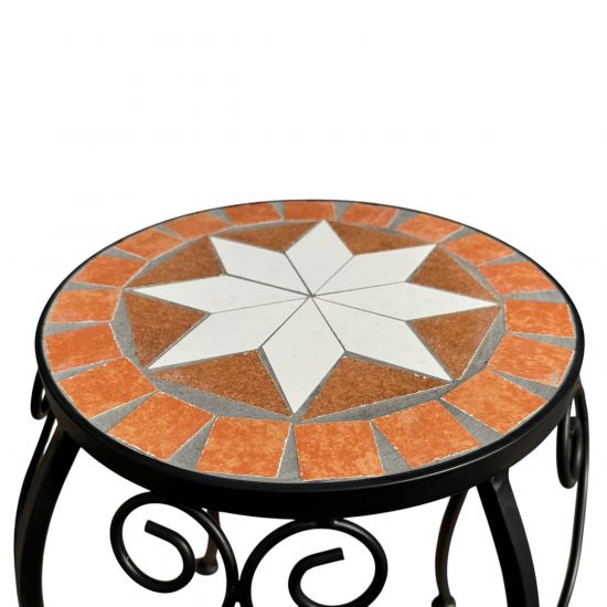 Preview: DanDiBo Round Mosaic Plant Stand Set of 3 12014 Plant Holder for Outdoor Use Flower Stool Outdoor Side Table Plant Stool