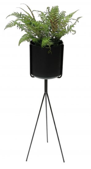 DanDiBo Blumenständer mit Topf Metall Schwarz 80 cm Blumenhocker 96022 Blumensäule Modern Pflanzenständer Pflanzenhocker