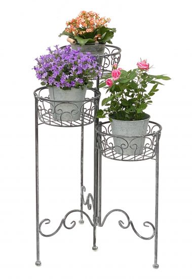 DanDiBo Blumentreppe Metall Rund 75 cm Blumenständer mit 3 Körbe 96012 Blumenständer Blumensäule Pflanzenständer