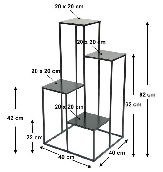 DanDiBo Flower Staircase Metal Black 82 cm Plant Staircase Flower Stand 435 Flower Column Modern Plant Stand Flower Stool