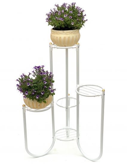 DanDiBo Blumentreppe Metall Weiß 93920 Pflanzenentreppe 81 cm Blumenregal Pflanzenständer Blumenständer