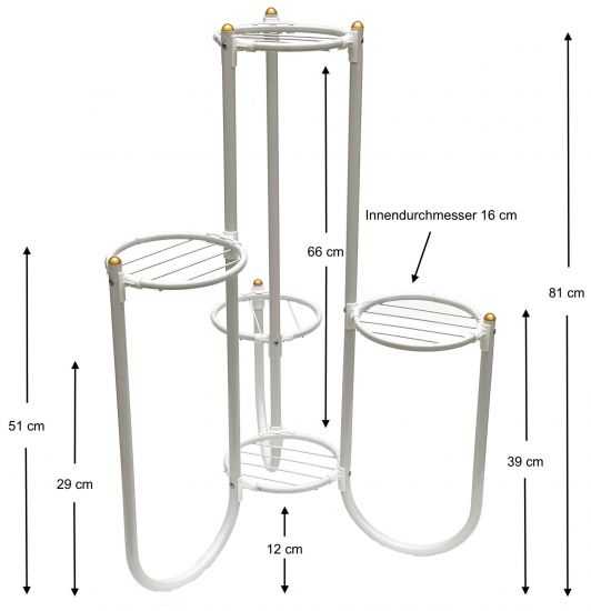 DanDiBo Blumentreppe Metall Weiß 93920 Pflanzenentreppe 81 cm Blumenregal Pflanzenständer Blumenständer