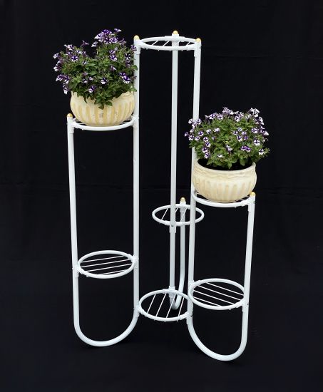 DanDiBo Flower Stairs Metal White 93922 Plant Stairs 101 cm Flower Shelf Plant Stand Flower Stand