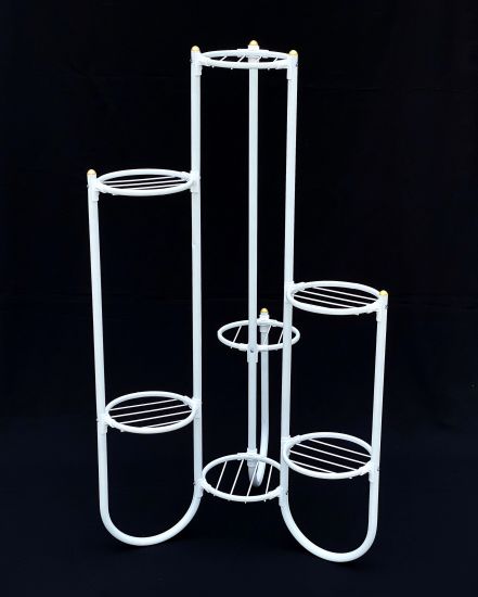 DanDiBo Flower Stairs Metal White 93922 Plant Stairs 101 cm Flower Shelf Plant Stand Flower Stand