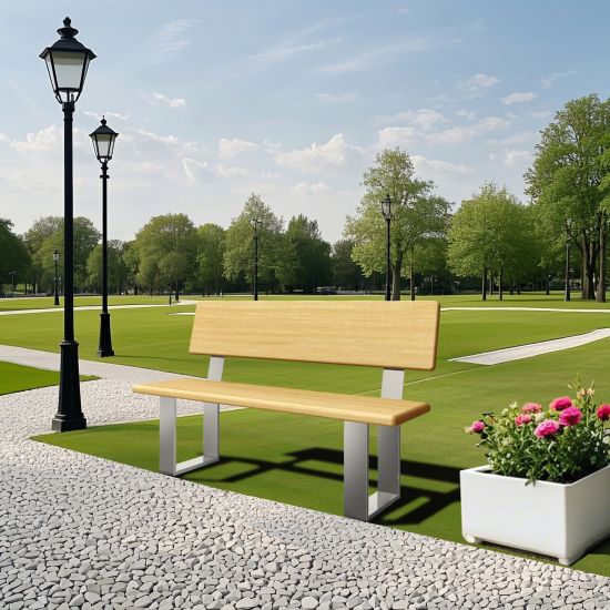DanDiBo 2x Bench Frame with Backrest Stainless Steel Metal Set DIY Bench Legs Runners Bench Feet 96632 Seat Frame for Garden Bench Robust Stable