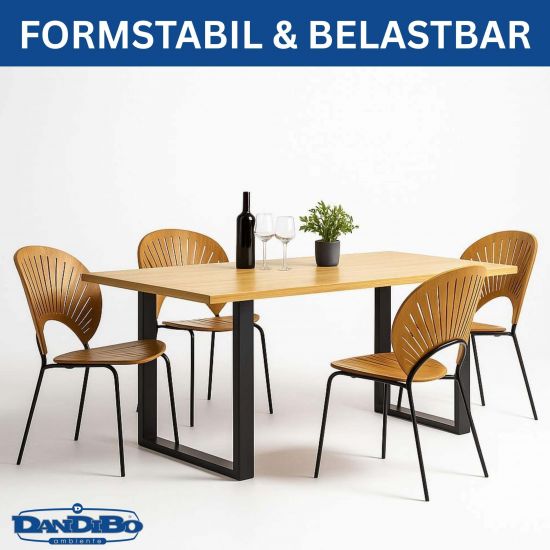 DanDiBo 2x Tischbeine Metall Schwarz 72 x 70 cm Tischgestell Höhenverstellbar 96661 Tischfüße Möbelfüße Tischkufen Esstisch Beine